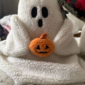 Ghost Pillow with Pumpkin
